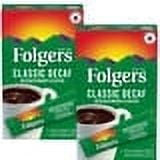 Folgers Classic Decaf Decaffeinated Instant Coffee Crystals, 6 Single Serve Packets (2 Boxes, 12 Sachet Total)