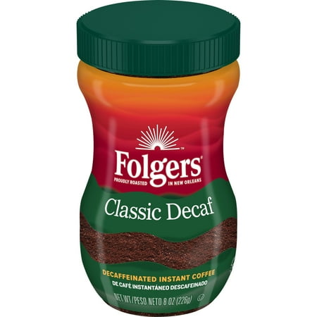 Folgers Classic Decaf Instant Coffee, 8 oz Jar