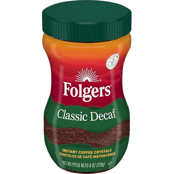 Folgers Classic Decaf Instant Coffee, 8 Ounce