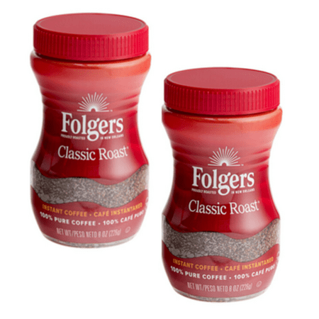 Folgers Classic Instant Coffee 8 oz - Pack of 2