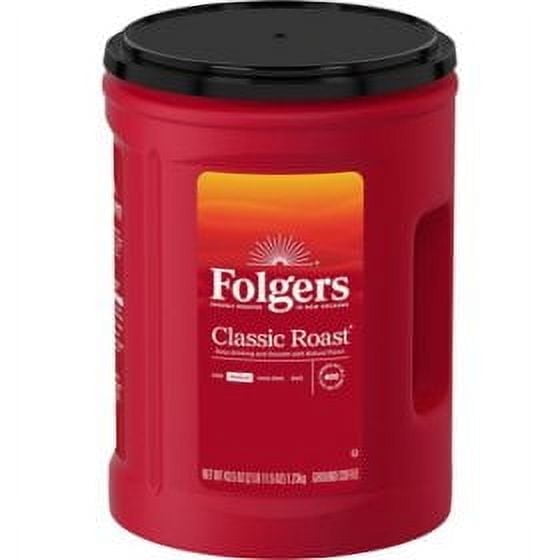 Folgers Classic Medium Roast Ground Coffee, 43.5 oz.pack of 2