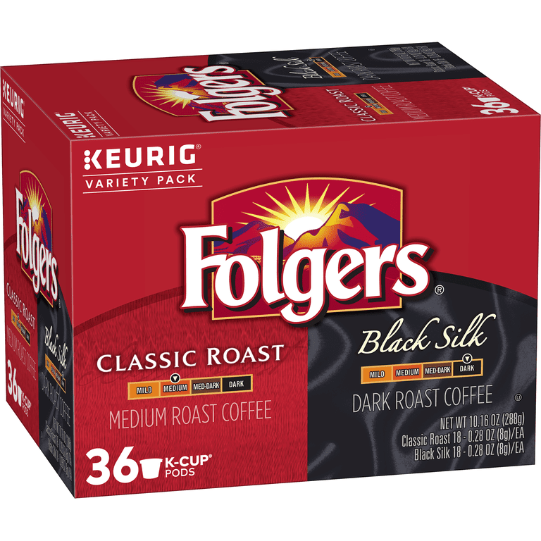 Folgers Classic Roast & Black Silk Ground Coffee K-Cup Pods