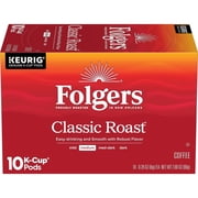 Folgers Classic Roast Medium Roast Coffee, Keurig K Cup Pods, Limited Edition Design for America’s 250th Anniversary, 10 Count Box