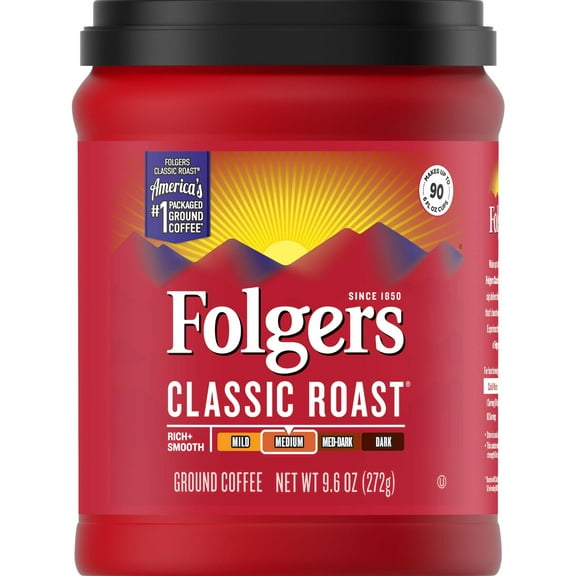 Folgers Classic Roast Ground Coffee 9.6 oz. (Pack of 10)