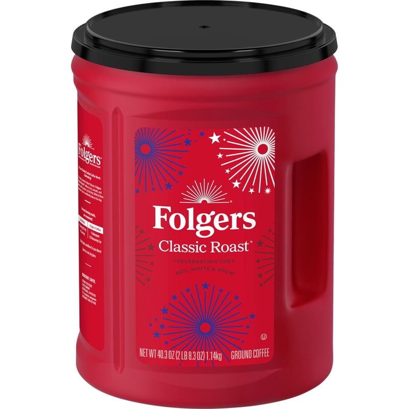 Folgers Classic Roast Medium Roast Ground Coffee, Limited Edition Canister for Americas 250th Anniversary, 40.3 oz