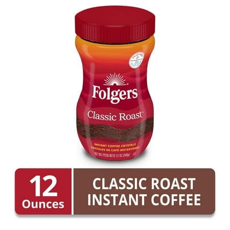 Folgers Classic Roast Instant Coffee, 12 oz (Package May Vary)