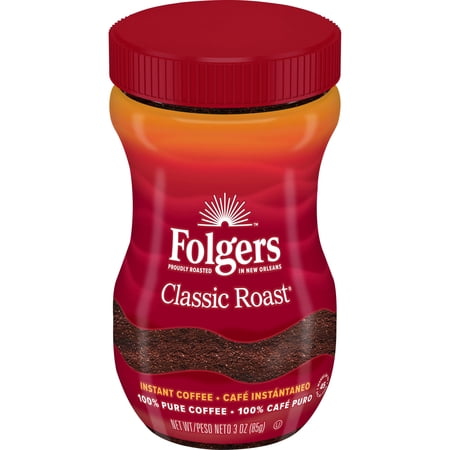 Folgers Classic Roast Instant Coffee, 3-Ounce Jar Packaging May Vary