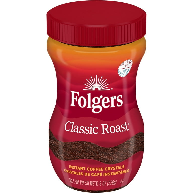 Instant Coffee Crystals, Classic Roast, 8 oz Jar, Medium Instant Coffee Crystals, Classic Roast, 8 oz Jar, Medium