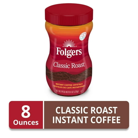 Folgers Classic Roast Instant Coffee, 8 oz (Package May Vary)
