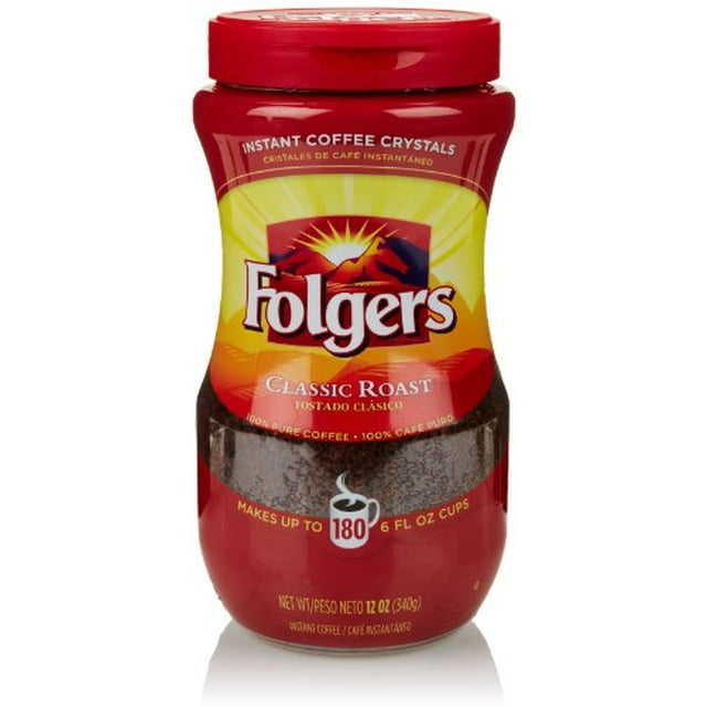Folgers Classic Roast Instant Coffee Crystals 12 oz (Pack of 5)