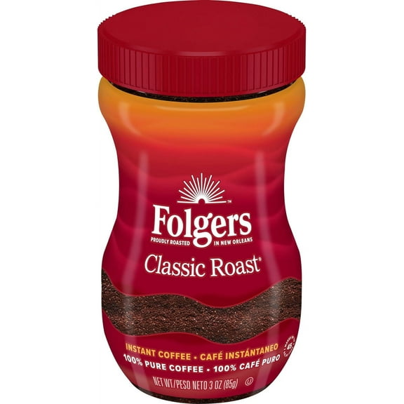 Folgers Classic Roast Instant Coffee Crystals, 3 oz
