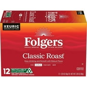 Folgers Classic Roast, Medium Roast Coffee, Keurig K Cup, 12 Count Box