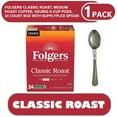 thumbnail image 1 of Folgers Classic Roast, Medium Roast Coffee, Keurig K-Cup Pods, 24 Count Box With supplyplex spoon, 1 of 2