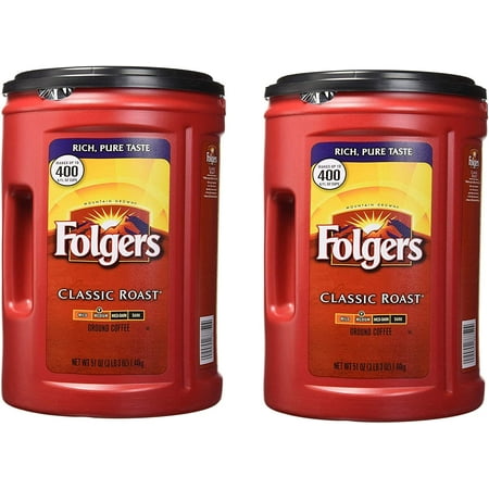 Folgers Coffee, Classic(Medium) Roast, 2 Count, 51 Ounce