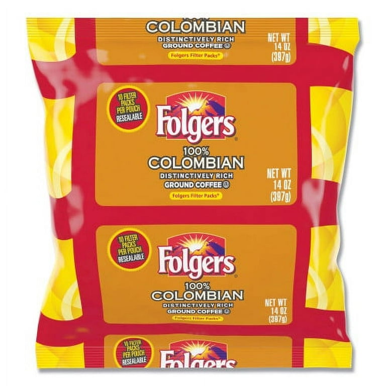 Coffee Filter Packs, 100% Colombian, 1.4 oz Pack, 40/Carton Coffee Filter Packs, 100% Colombian, 1.4 oz Pack, 40/Carton