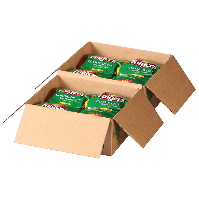Folgers Filter Packs Classic Decaf Coffee, 2 Boxes 80 Total, Premeasured Coffee and Filter in a