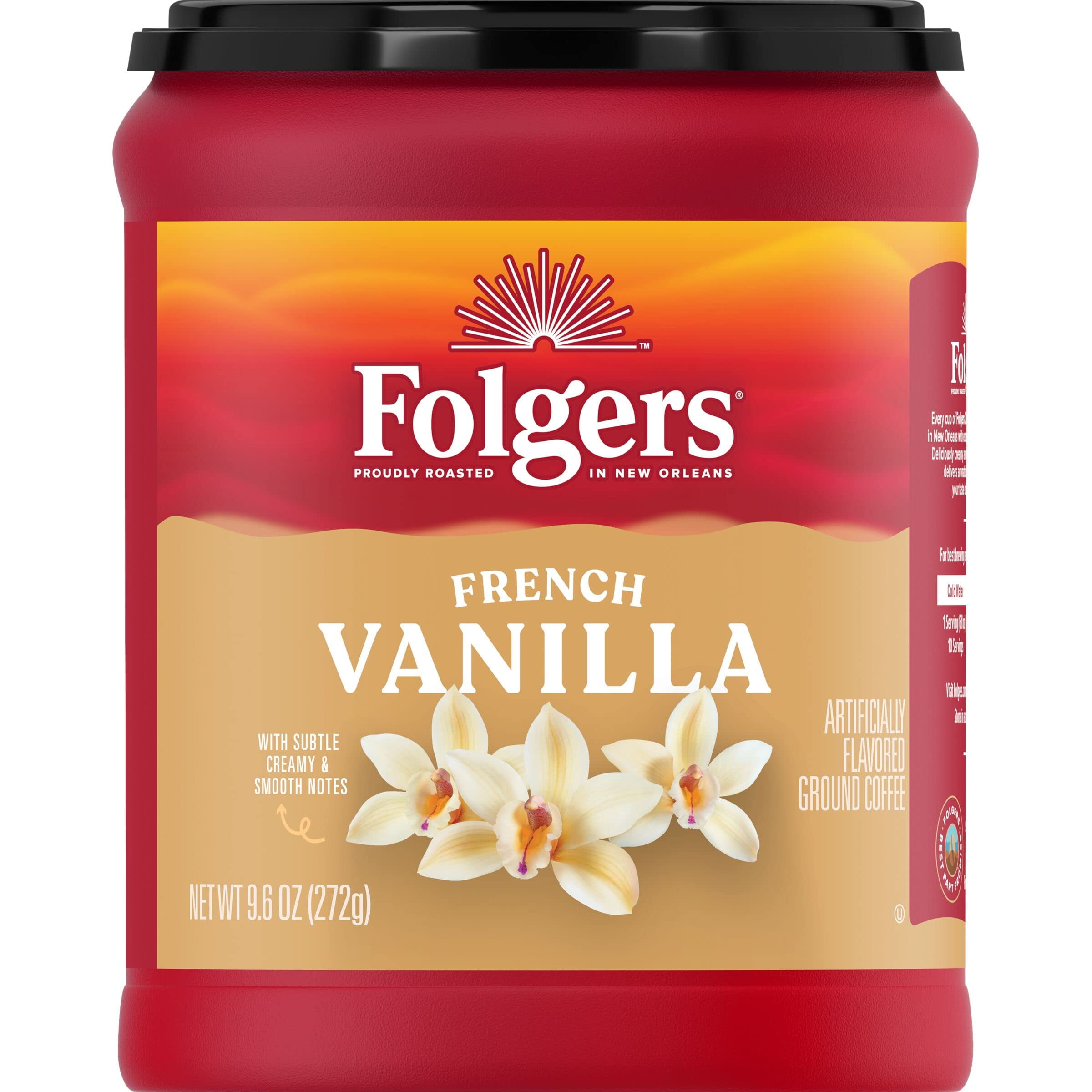 Folgers French Vanilla Flavored Ground Coffee (Pack of 6)