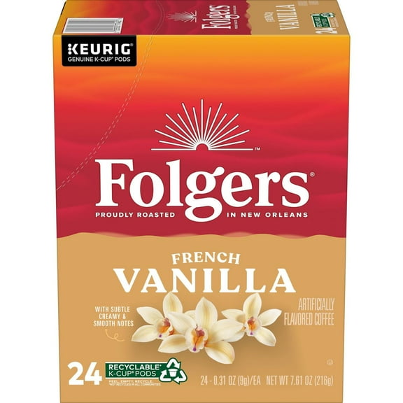 Folgers French Vanilla Mild Roast Coffee - Keurig K-Cup Pods - 24ct - Pack of 2
