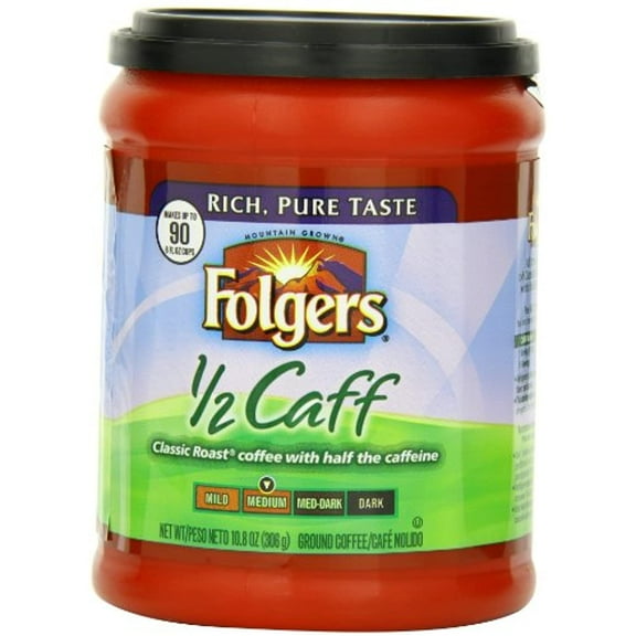 Folgers Half-Caff Ground Coffee, Medium Roast, 10.8 Ounce (Pack Of 6)