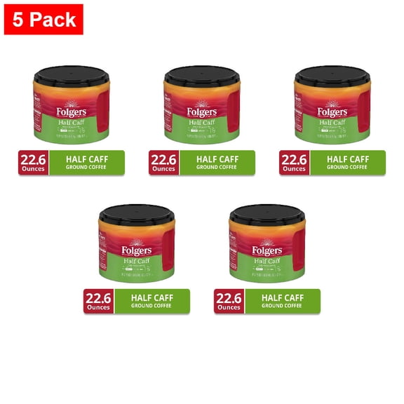 Folgers Half Caff Medium Roast Coffee 22.6 oz - 5 Pack
