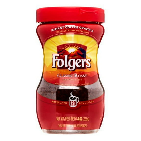 Folgers Instant Coffee Classic Roast 8 oz. (Pack of 12)