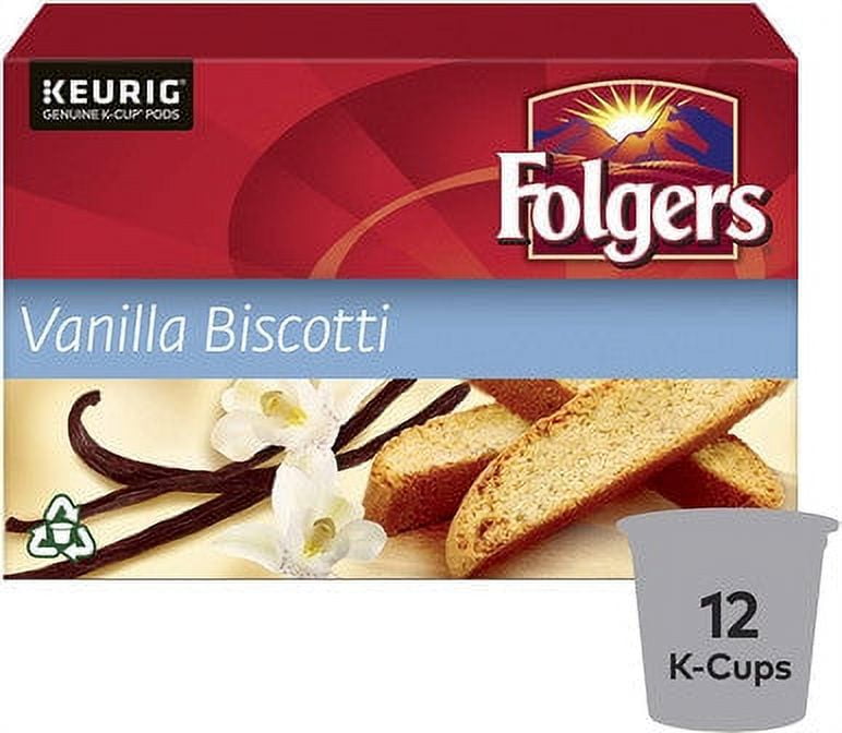 Folgers Vanilla Biscotti Coffee Pods,12 Pods,108g {Imported from Canada