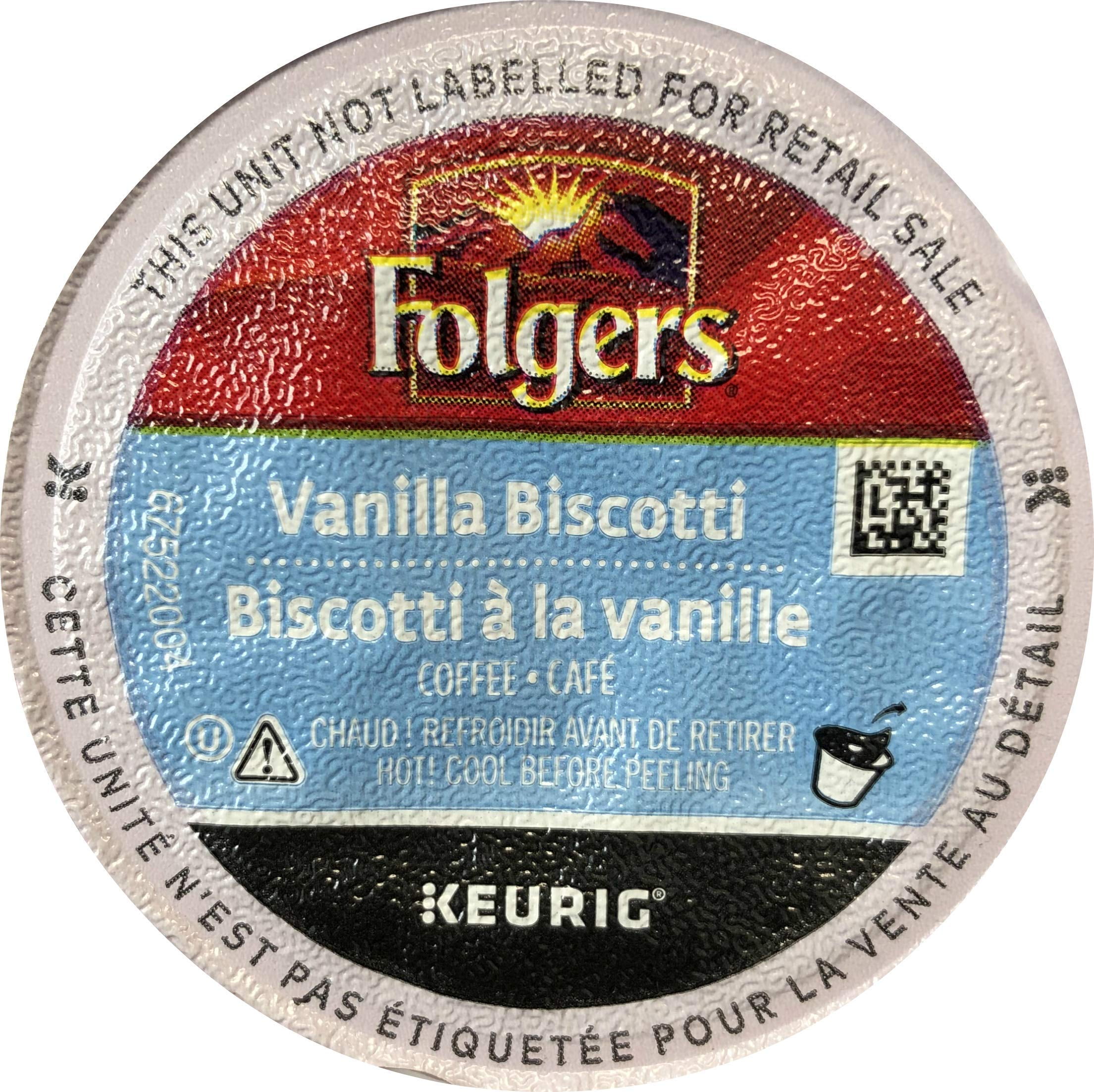Folgers Vanilla Biscotti Flavored Coffee, KCup Pods For Keurig Brewers
