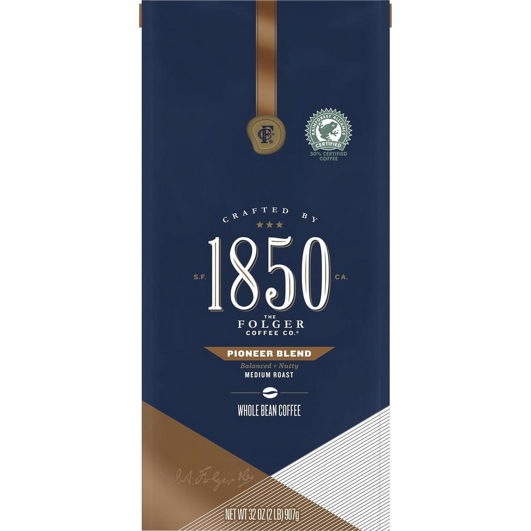1850 Whole Bean Pioneer Blend Coffee - Medium - 32 oz - 1 Each 1850 Whole Bean Pioneer Blend Coffee - Medium - 32 oz - 1 Each