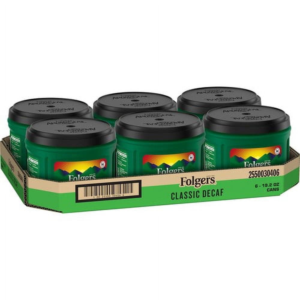 Folgers Classic Decaf Coffee - Medium - 19.2 oz - 6 / Carton Folgers Classic Decaf Coffee - Medium - 19.2 oz - 6 / Carton