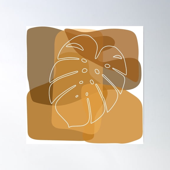 Folha Costela De Adão Em Fundo Colorido Poster Wall Art, Modern Wall Decor For Living Room Bedroom, 30x30 UNFRAMED