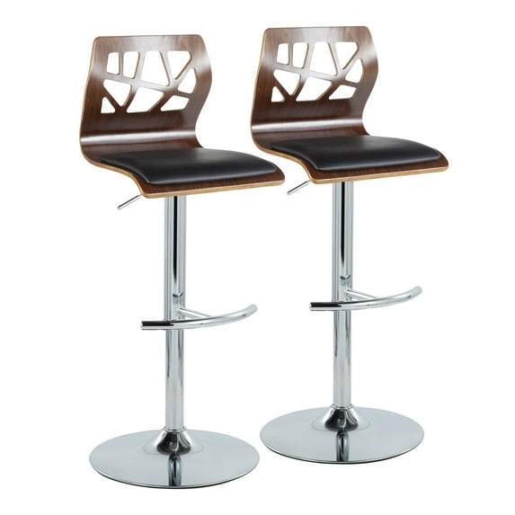 Folia Adjustable Bar Stool, Chrome Bar Stools, Bar Chairs, Swivel Bar Stools, Bar Stools Set of 2