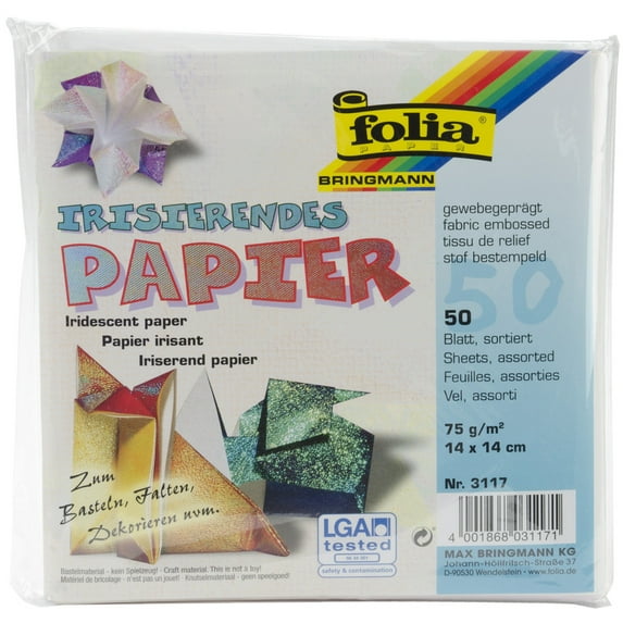 Folia Iridescent Origami Paper 6"X6" 50/Pkg-Fabric Embossing