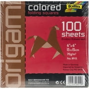 Folia Solid Origami Paper 6X6 100/Pkg-Assorted Colors