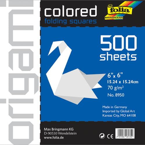 Folia Solid Origami Paper 6"X6" 500/Pkg-White