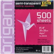 Folia Transparent Origami Paper 8X8 500/Pkg-Assorted Colors