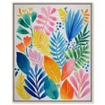 thumbnail image 1 of Foliage Flux I Canvas Print Tropical Wall Decor by Art Remedy, Silver Frame, 30 x 36, 1 of 6