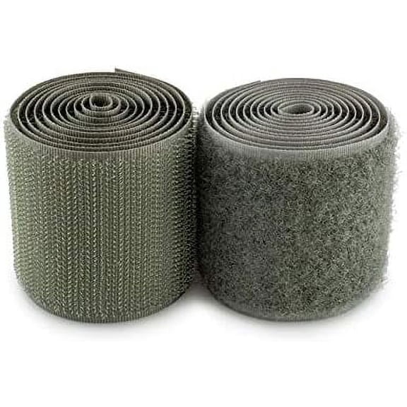 Foliage Green 2" Sew-On Hook and Loop Tape, 1 Yard, Non-Adhesive Nylon Fastener for Fabric, Bags, Shoes & DIY Crafts