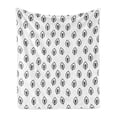 thumbnail image 1 of Foliage Soft Flannel Fleece Blanket, Minimalist Leaf Pattern Spring Nature Eco Rural Inspired Simplistic Art Design, Cozy Plush for Indoor and Outdoor Use, 50" x 60", Black and White, by Ambesonne, 1 of 6