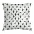 thumbnail image 1 of Foliage Throw Pillow Cushion Cover, Minimalist Leaf Pattern Spring Nature Eco Rural Inspired Simplistic Art Design, Decorative Square Accent Pillow Case, 18 X 18 Inches, Black and White, by Ambesonne, 1 of 2