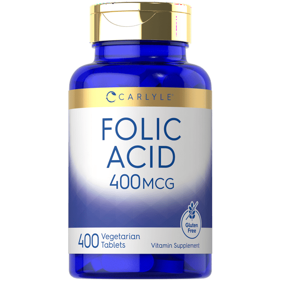 Folic Acid 400 mcg | 400 Tablets | For Men and Women | by Carlyle