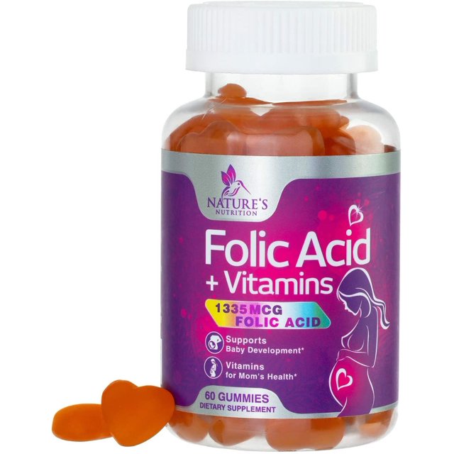 Folic Acid Gummies, Complete Prenatal Gummy Vitamin with Folic Acid