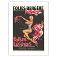 thumbnail image 1 of Folies Bergère - Folies Légéres Revue - Paris France - Burlesque Dancer Cabaret - Vintage Cabaret Poster by Pierre O’Kley c.1960s - Bamboo Fine Art 290gsm Paper Print (Unframed) 24x32in, 1 of 4