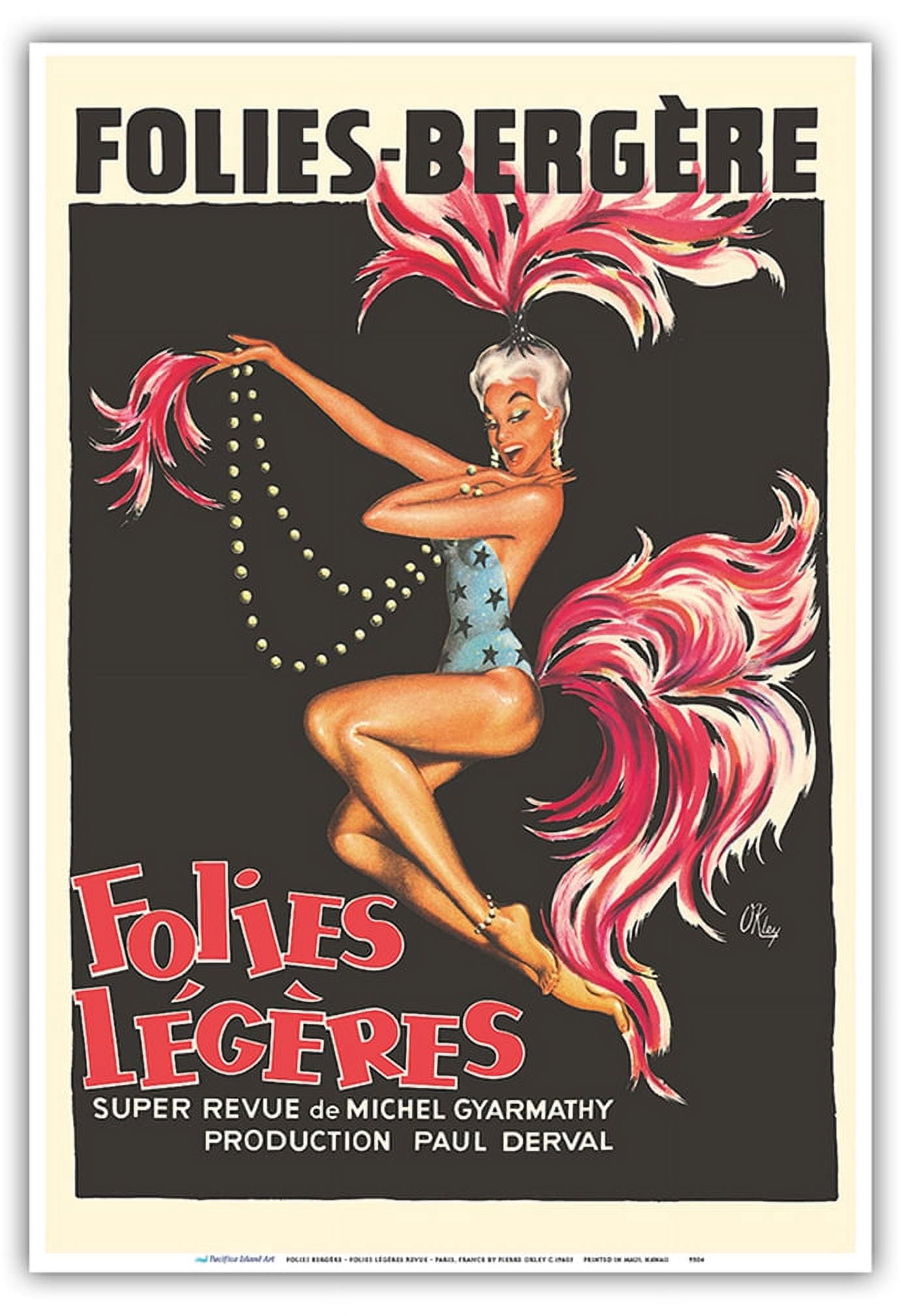 Poster Vintage FOLIES BERGÈRE CABARET - Affiche Rétro Haute Qualité 50x70 Cm, Neuf