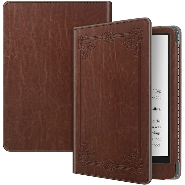 Folio Case for 6.8 Kindle Paperwhite (11th Generation 2021) ＆ Kindle  Paperwhite Signature Edition - Book Style Vegan Leather Shockproof Cover  Auto