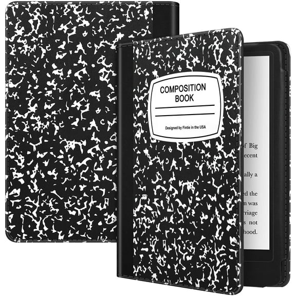 Fintie 6.8" Kindle Paperwhite Book Style Vegan Leather Shockproof Cover, White