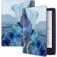 thumbnail image 1 of Folio Case for 6.8" Kindle Paperwhite ＆ Kindle Paperwhite Signature Edition (11th Generation 2021) Book Style Vegan Leather Shockproof Cover with Auto Sleep/Wake, Ocean Marble, 1 of 9