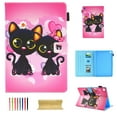 thumbnail image 1 of Folio Case for All-New Amazon Fire HD 8 Tablet (8th/7th/6th/5th Generation, 2018/2017/2016/2015 Release), Allytech Smart Book Style Stand Cover Full Body Protective Case Cover, Two Cats, 1 of 10