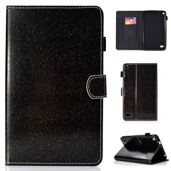 Folio Case for Amazon Kindle Paperwhite All Version (Not for Paperwhite 2018 10th Gen), Allytech Ultra Slim Lightweight Glitter Leather Auto Sleep Wake Smart Cover For Kindle Paperwhite 1 2 3, Black