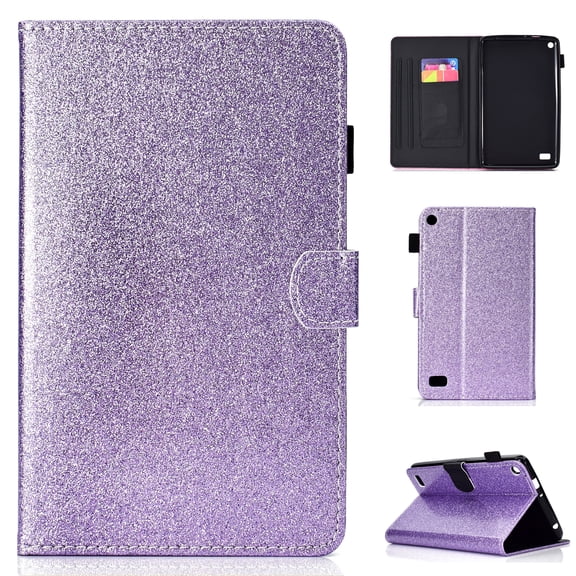 Folio Case for Amazon Kindle Paperwhite All Version (Not for Paperwhite 2018 10th Gen), Allytech Ultra Slim Lightweight Glitter Leather Auto Sleep Wake Smart Cover For Kindle Paperwhite 1 2 3, Purple