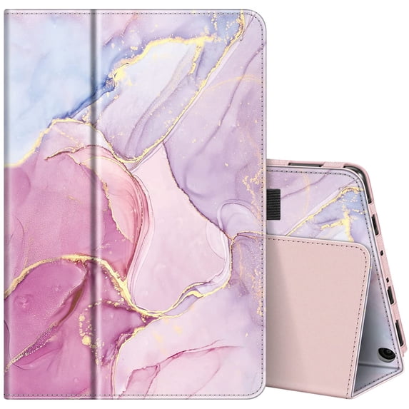 Folio Case for Fire HD 10/Fire HD 10 Plus Tablet Slim Fit Standing Cover with Auto Sleep/Wake, Glittering Marble